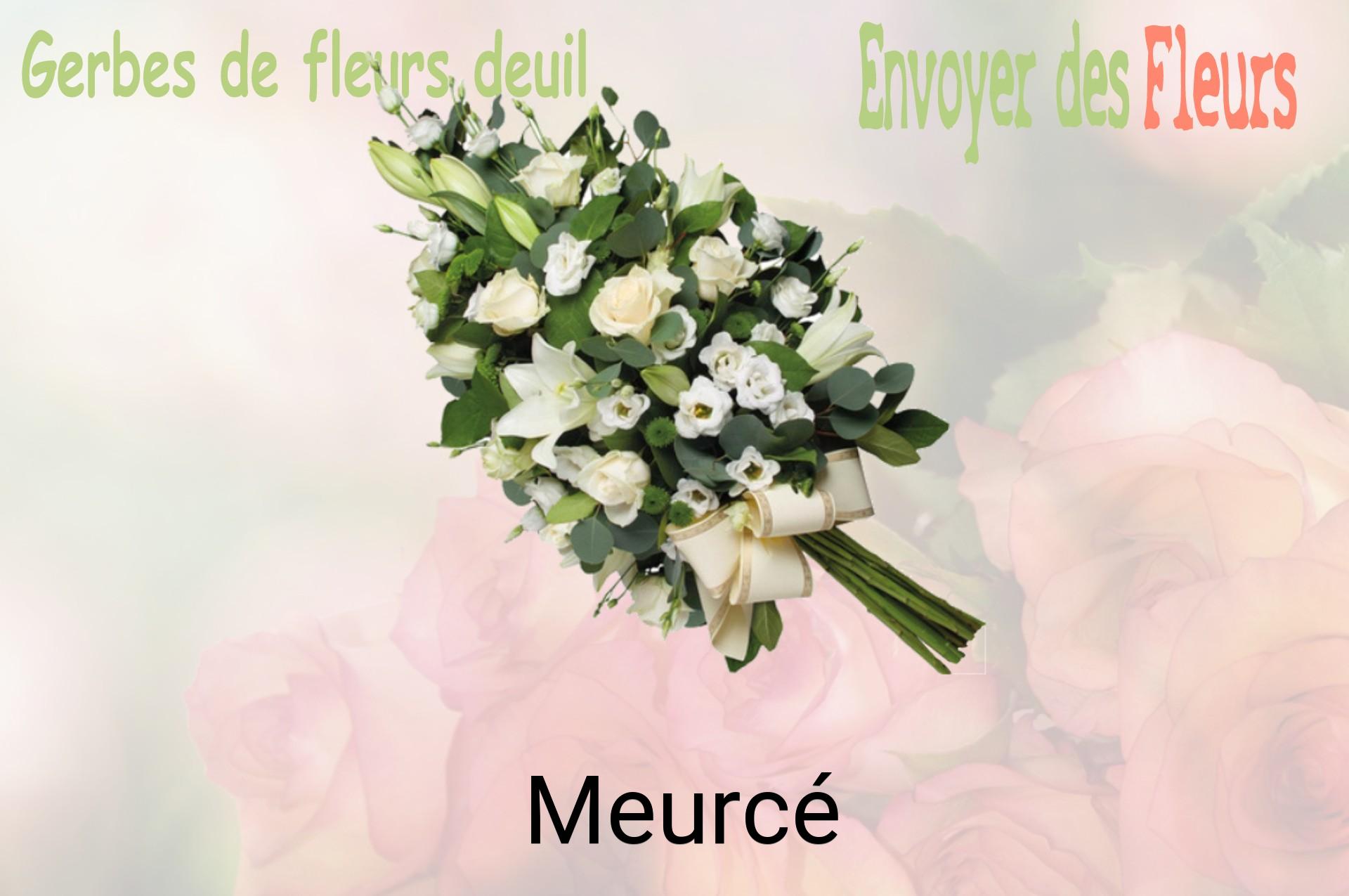 Gerbe de fleurs de deuil livrée à Meurcé
